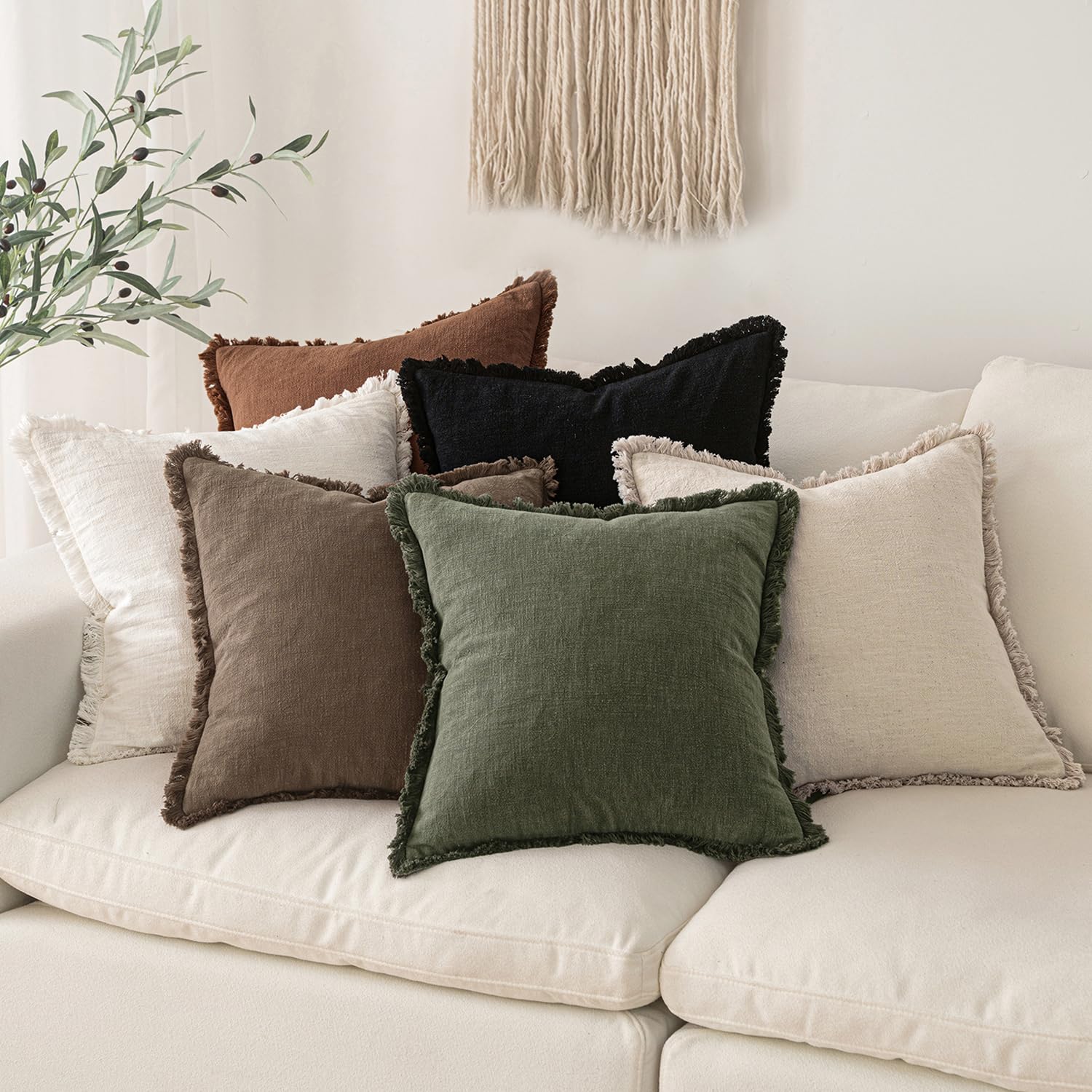 MIULEE farmhouse boho decor cover suited for living room or bedroom styling