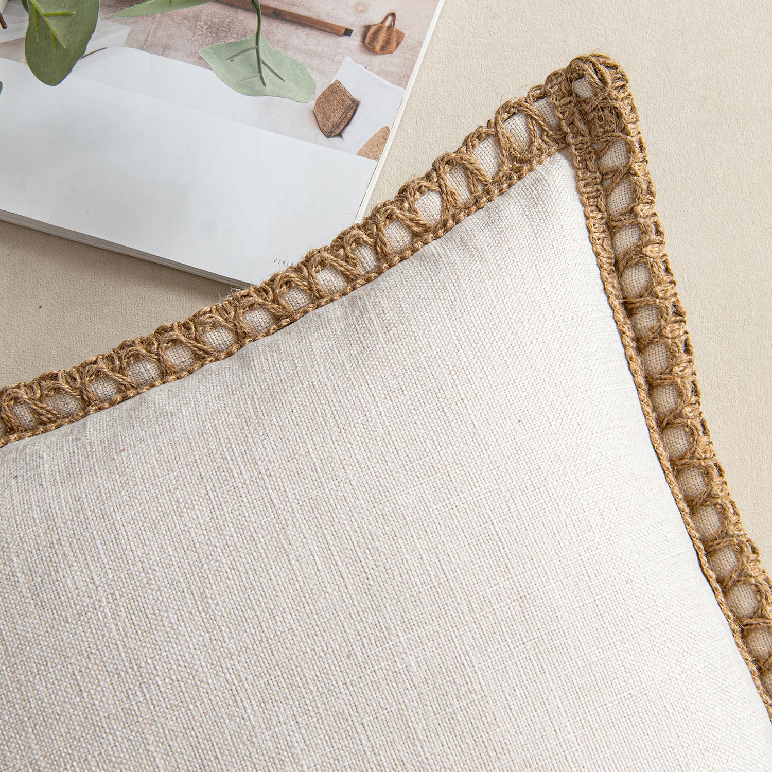 MIULEE farmhouse pillow cover with hidden zipper for a clean look.