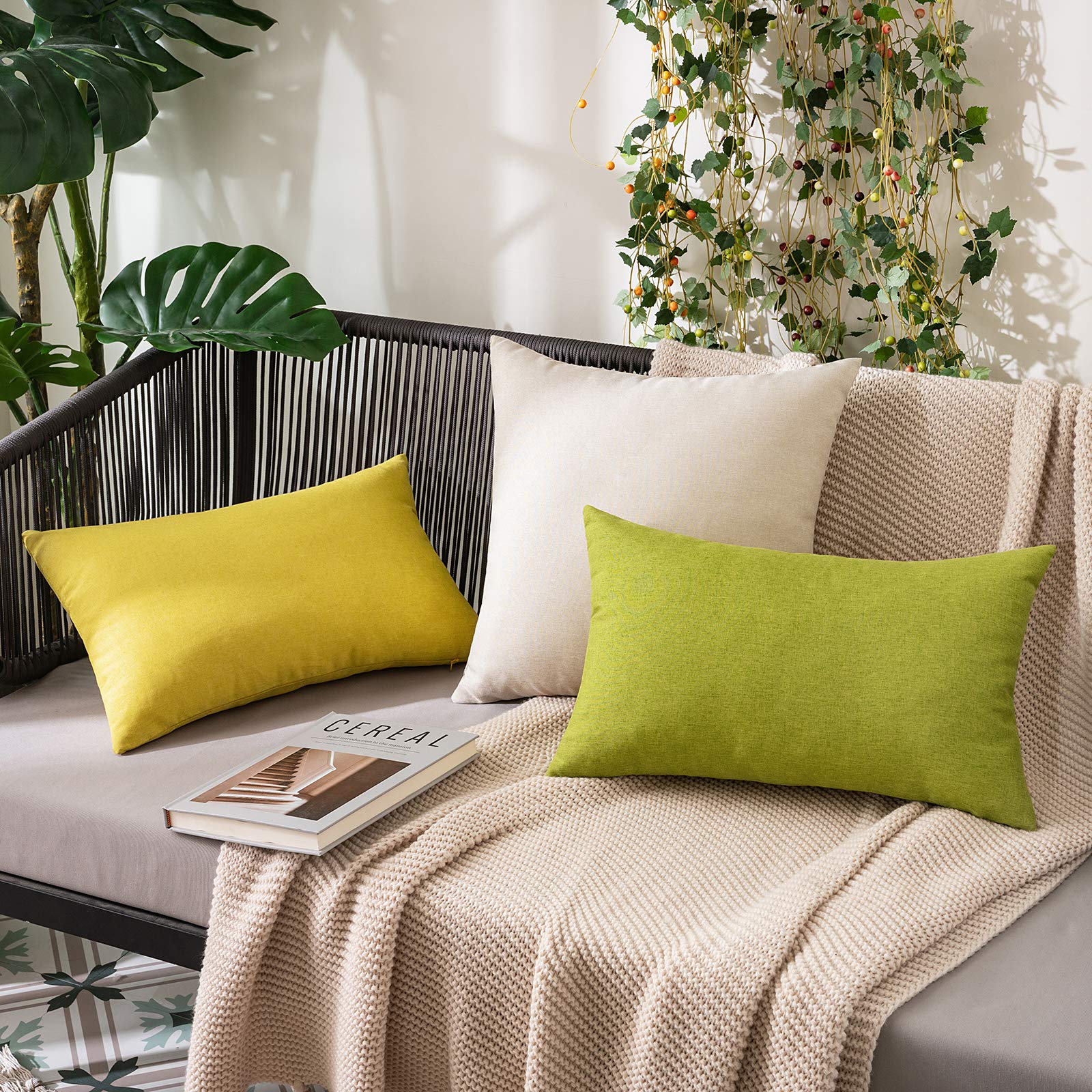 MIULEE faux-linen look outdoor cover adds classic style to any patio.