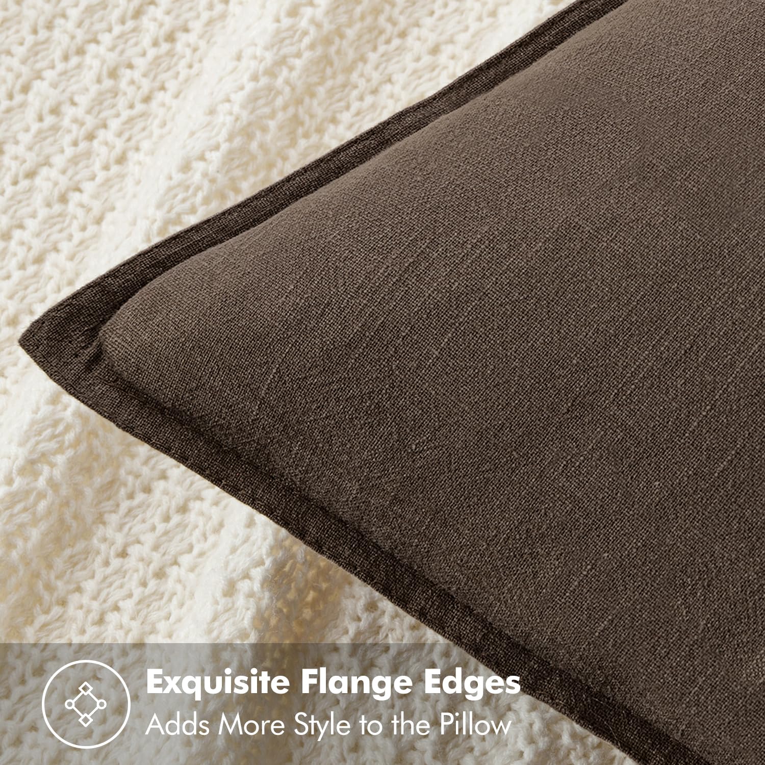 MIULEE flange-edge decorative pillow cover adds chic, timeless accent.