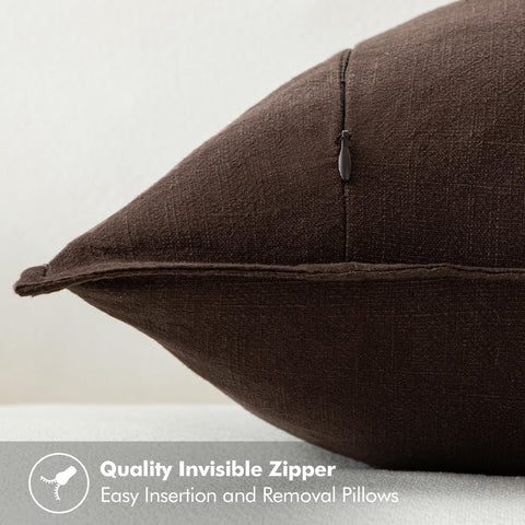 MIULEE flange-edge design enhances the linen look on dark brown cover