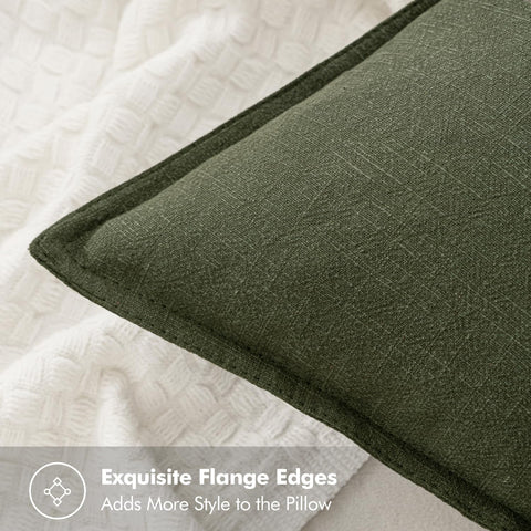 MIULEE flange edges detail on linen sham for classic finish.