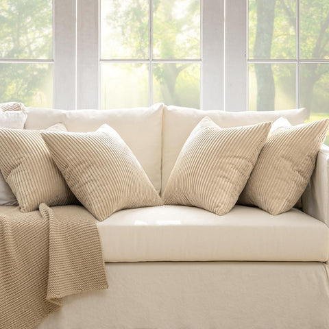 MIULEE four pack pillow covers demonstrates versatile room styling options
