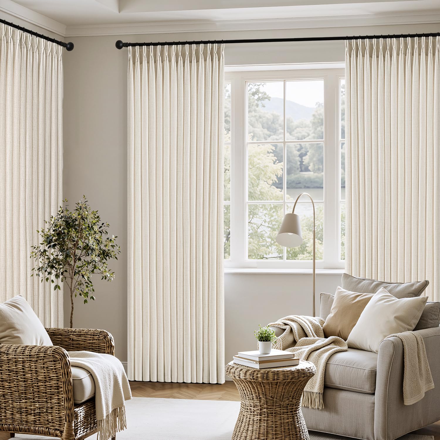 MIULEE four-panel set provides balanced coverage across wide windows.