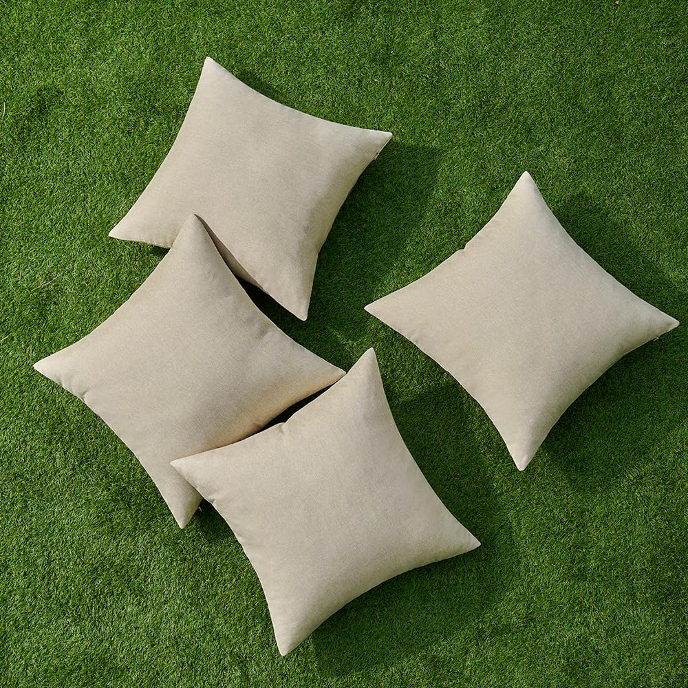 MIULEE garden setup featuring beige covers enhances outdoor seating visually