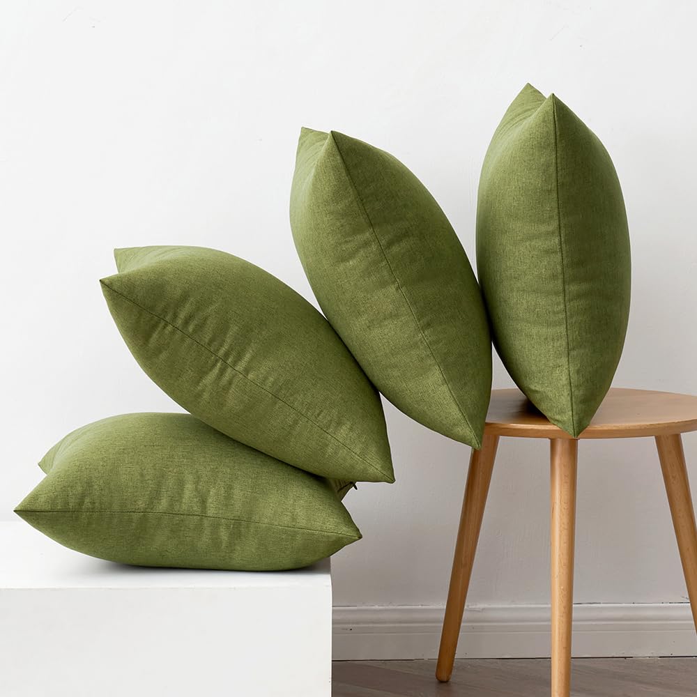 MIULEE green pillow covers care tips: machine wash cold and tumble dry
