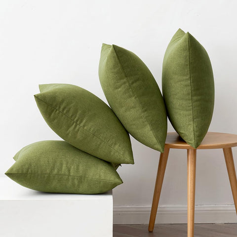 MIULEE green pillow covers care tips: machine wash cold and tumble dry