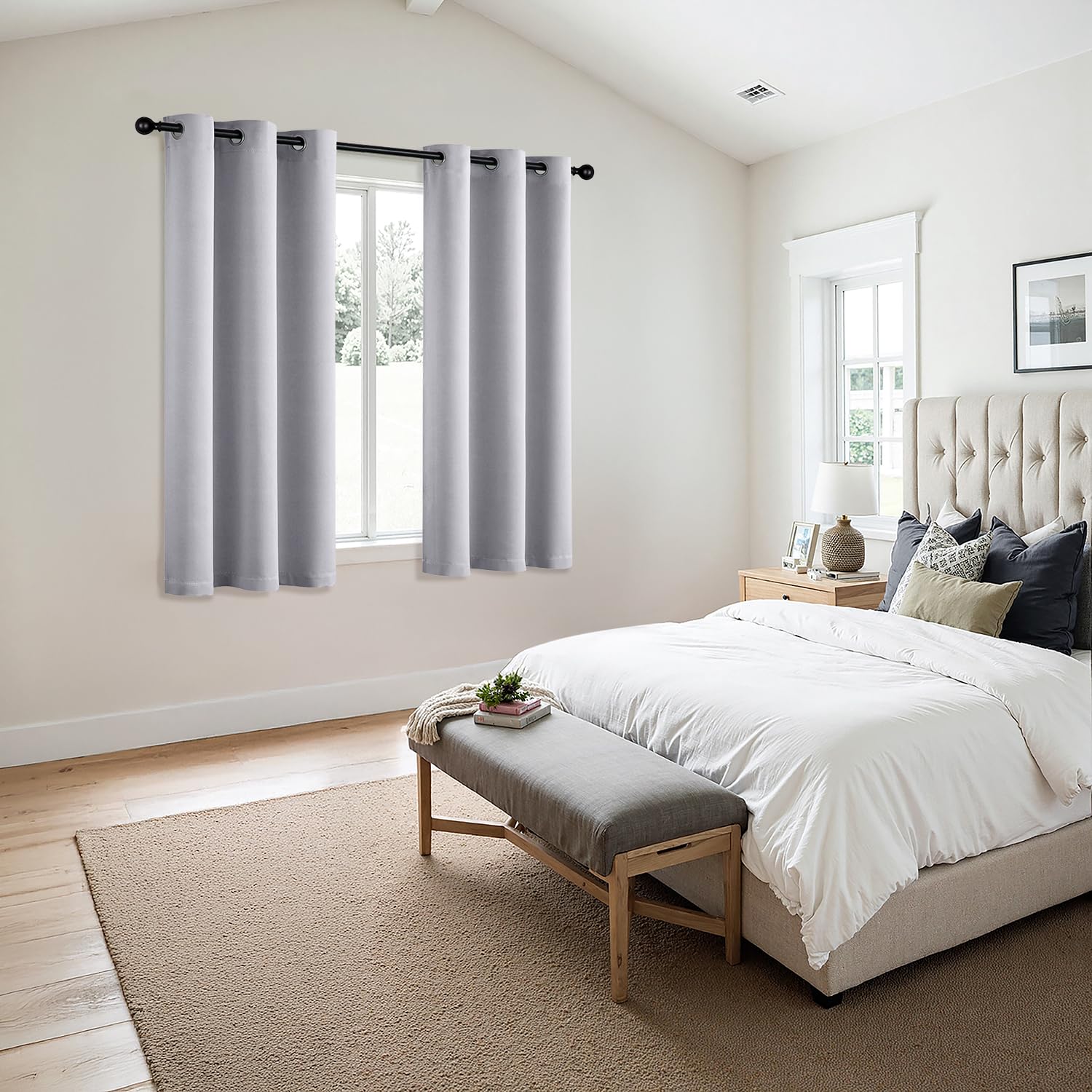 MIULEE curtains mounted on a rod with grommets ready for use
