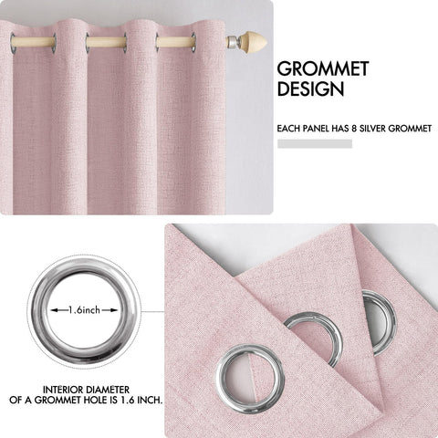 MIULEE grommet curtains install easily with eight grommets per panel.