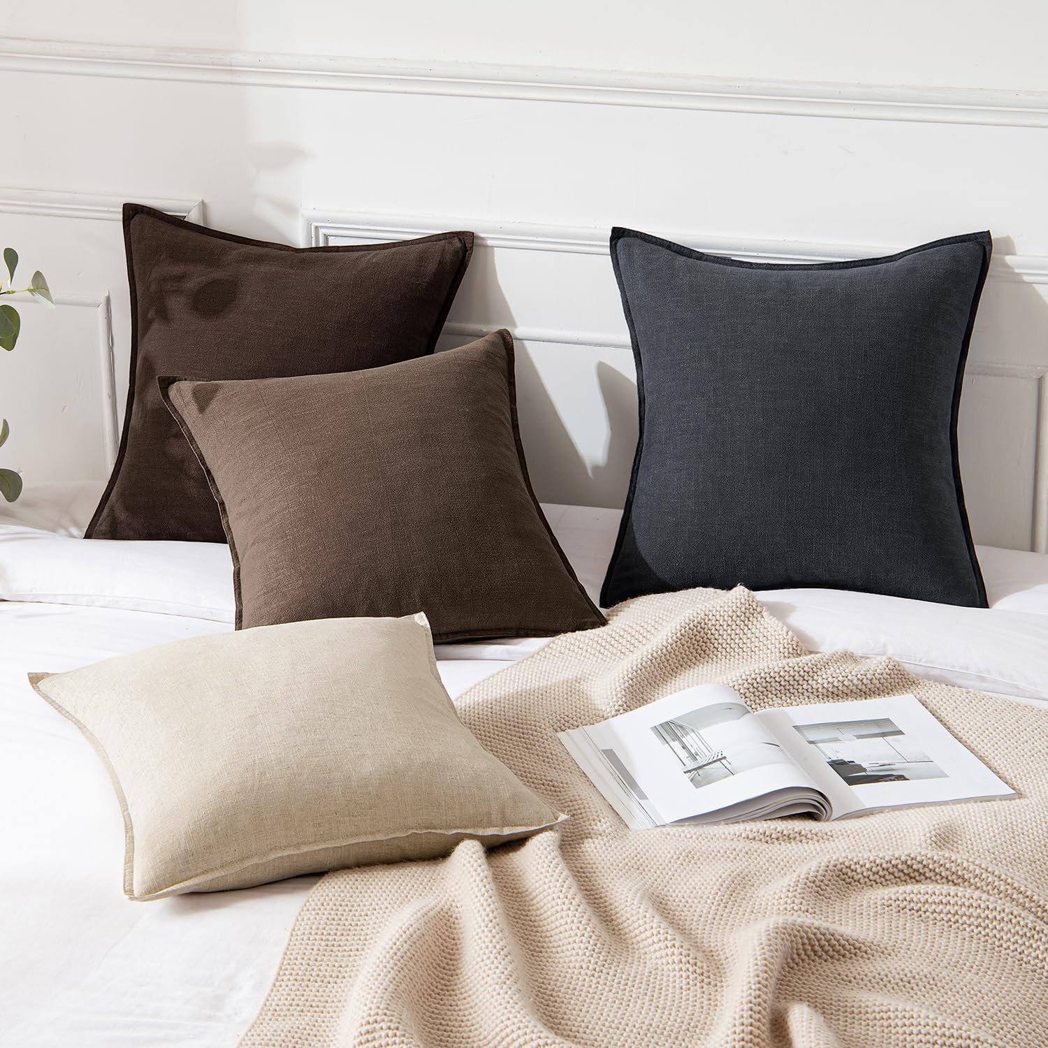 MIULEE hidden zipper pillow cover for easy insertion and clean back view.