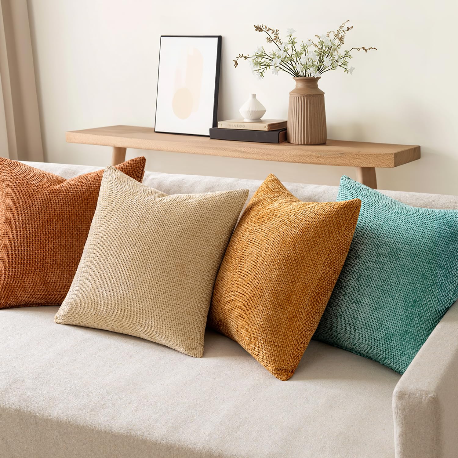 MIULEE hidden zipper pillow cover offers seamless, tailored look.