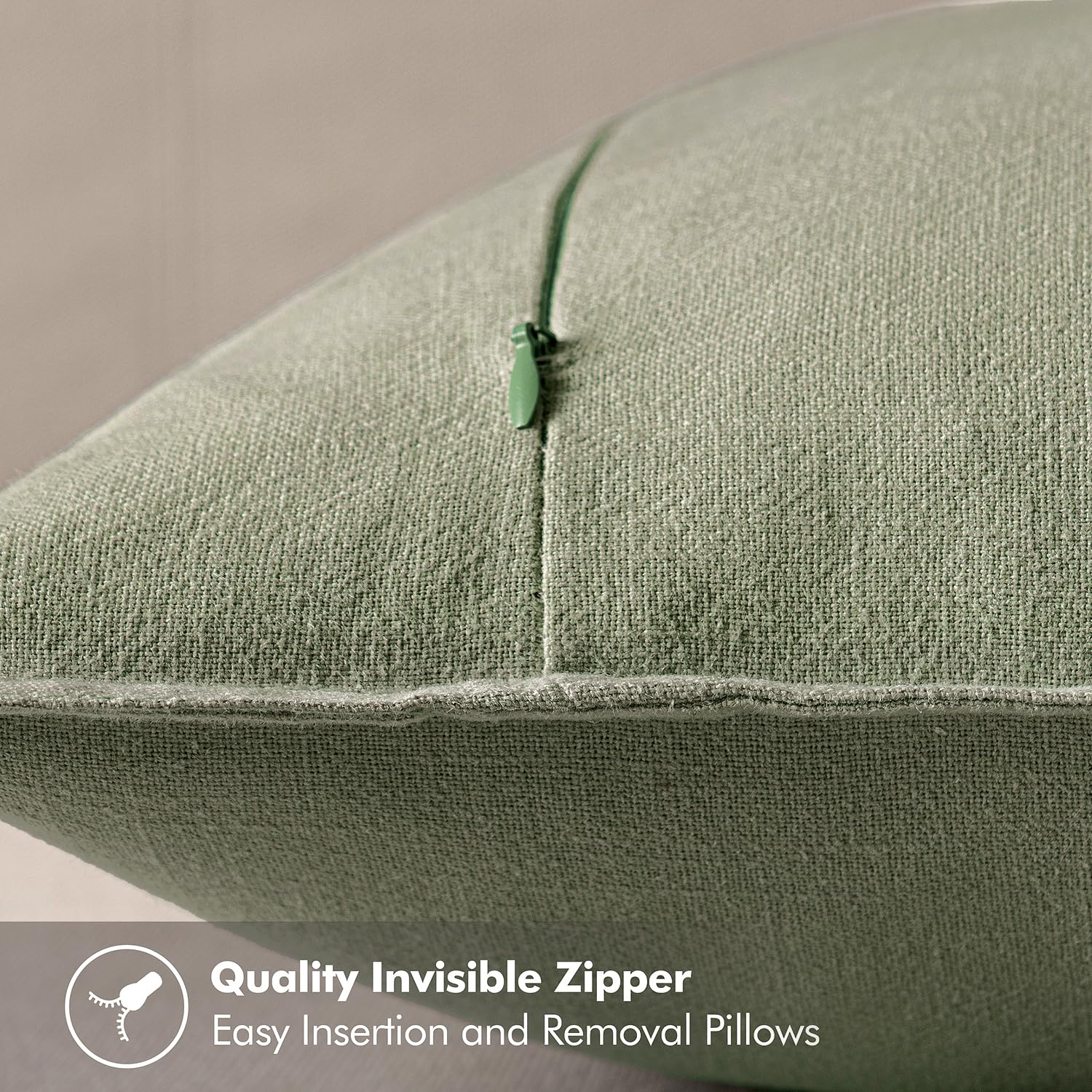 MIULEE pillow cover with hidden zipper for easy insertion and removal.