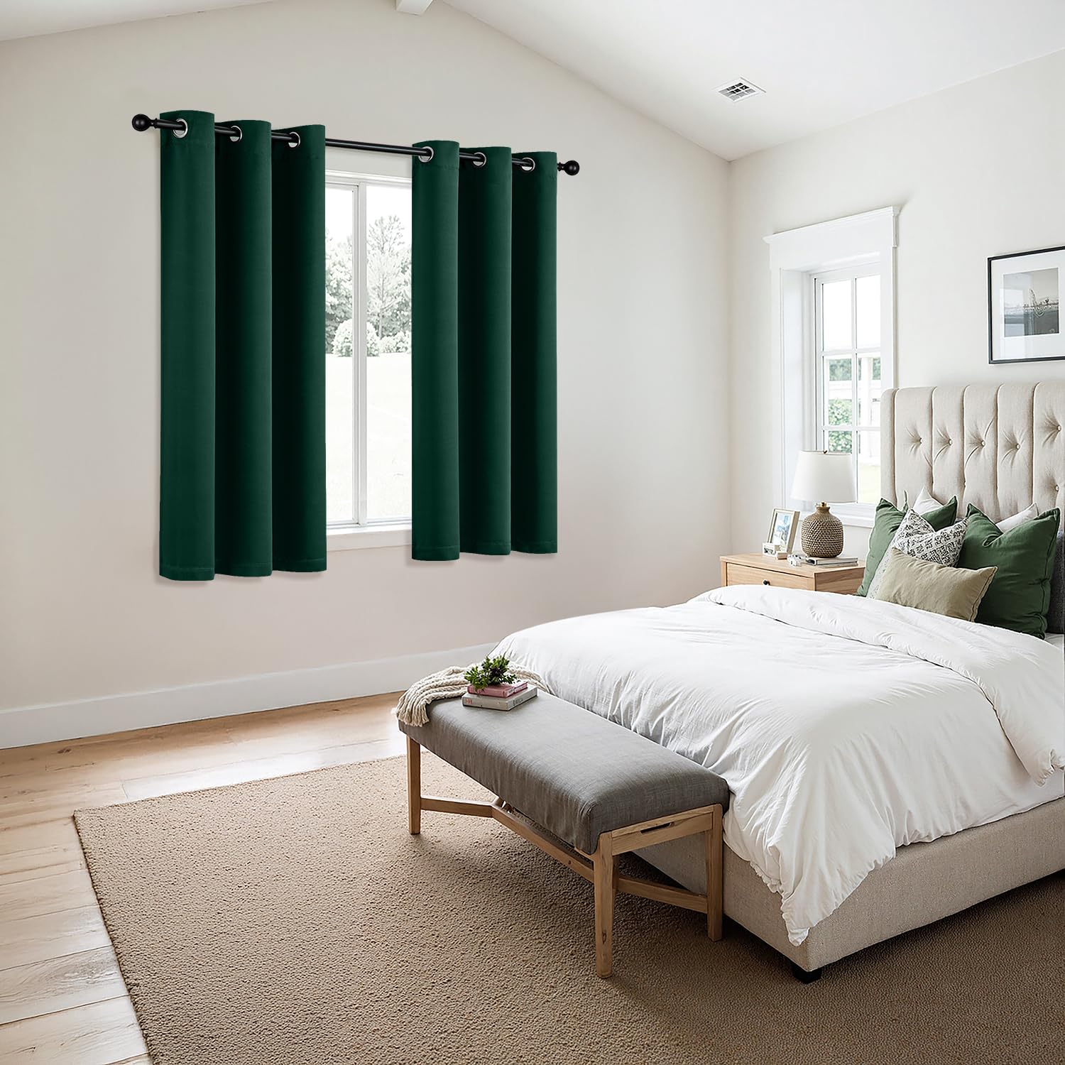 MIULEE Hunter Green curtains help reduce noise for quieter rooms