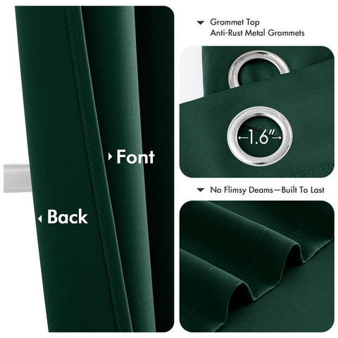 MIULEE Hunter Green curtains provide thermal insulation for year-round comfort