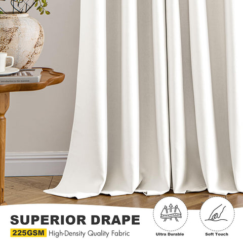 MIULEE Ivory blackout curtains light control in living room scenario