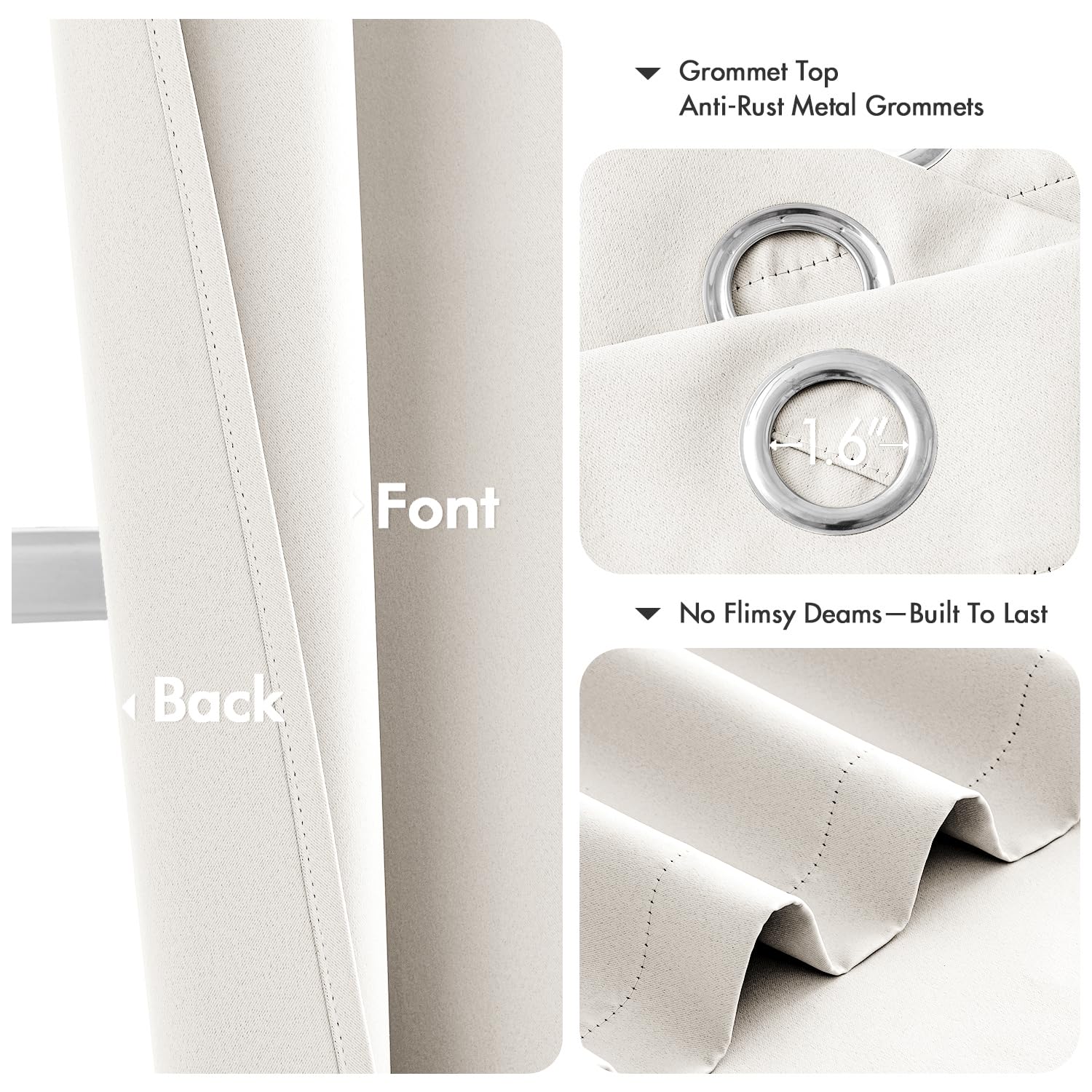 MIULEE Ivory blackout curtains thermal insulation demo in action