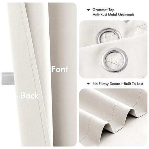 MIULEE Ivory blackout curtains thermal insulation demo in action