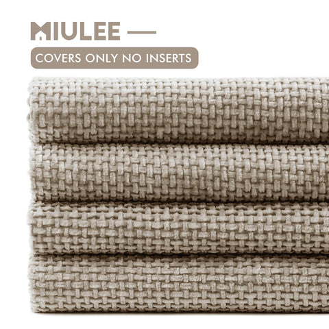 MIULEE khaki chenille decor enhances cozy, inviting living room ambiance.