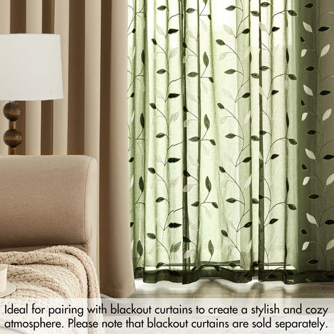 MIULEE leaf-pattern curtains suit living, dining, and bedrooms beautifully