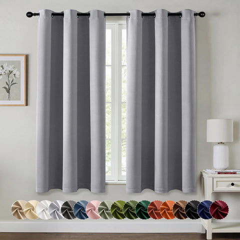 MIULEE blackout curtains front view showing two-panel setup for balanced room darkening