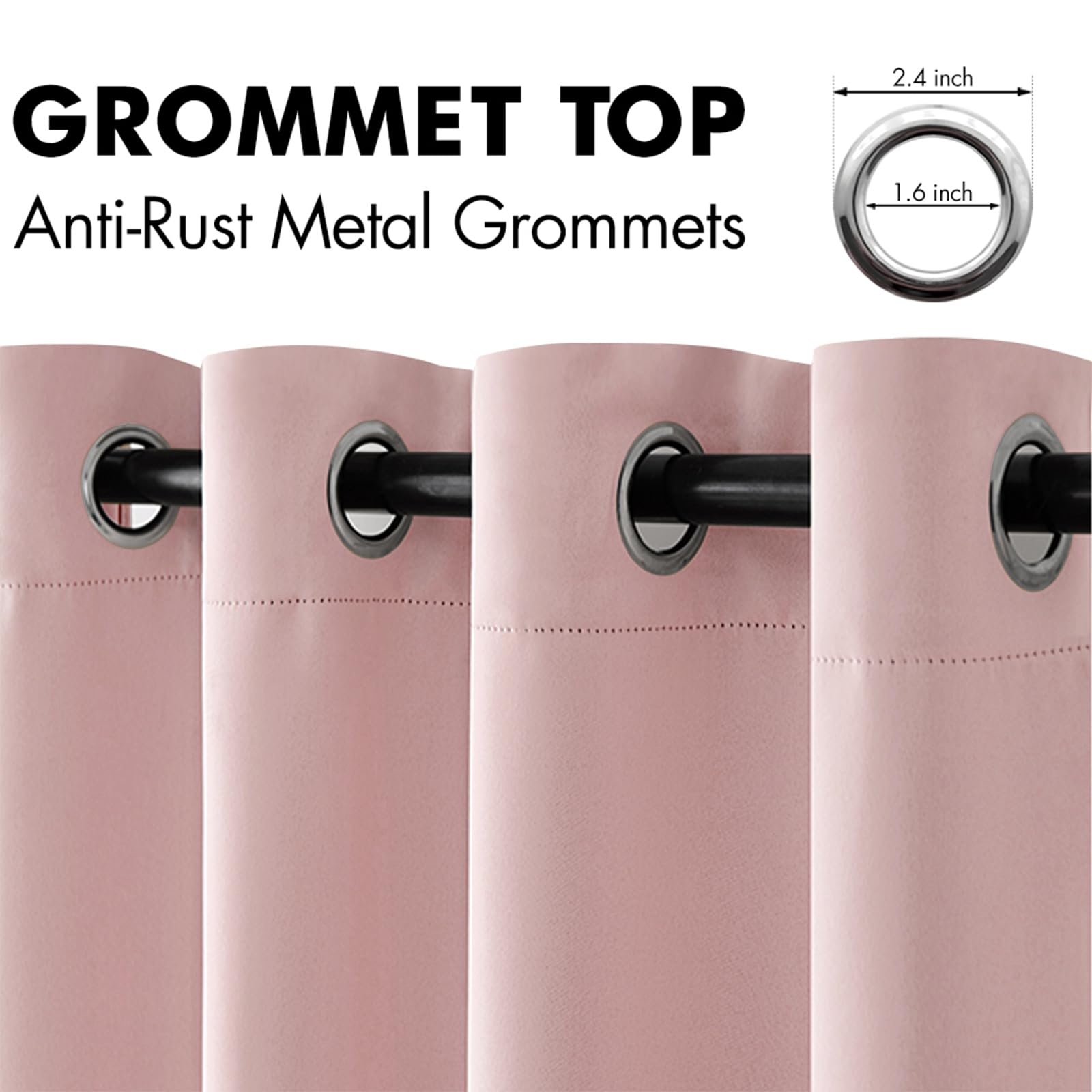 MIULEE light pink color softens room ambiance while blocking glare.