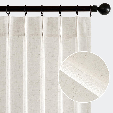 MIULEE natural linen blend fabric close-up shows soft texture and durability for bedrooms.