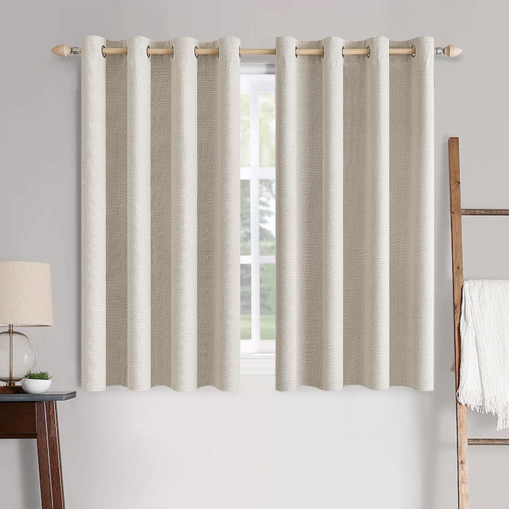 MIULEE linen blackout curtain panel close-up highlighting premium fabric and privacy.