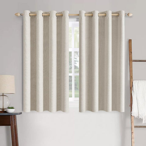 MIULEE linen blackout curtain panel close-up highlighting premium fabric and privacy.