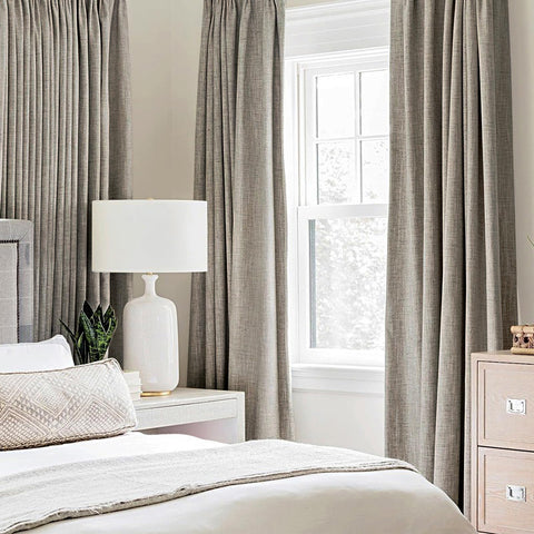 MIULEE linen curtains with grommet header for easy hanging and smooth drape
