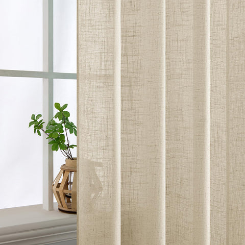 MIULEE linen curtains offer rod pocket and back tab hanging flexibility.