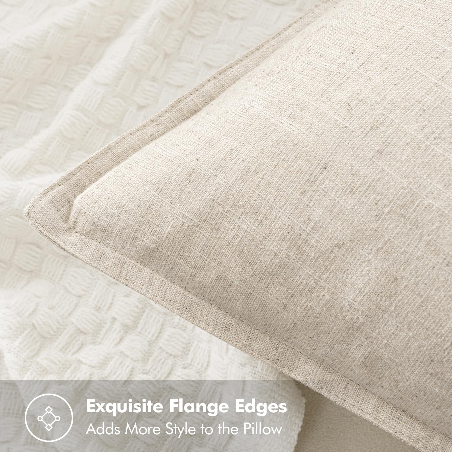 MIULEE euro sham flange edge close-up showing durable stitching