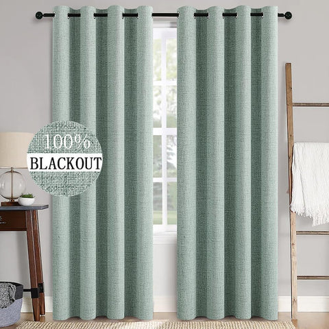 MIULEE linen texture curtains 52x84 panel closeup weave for privacy and light control.