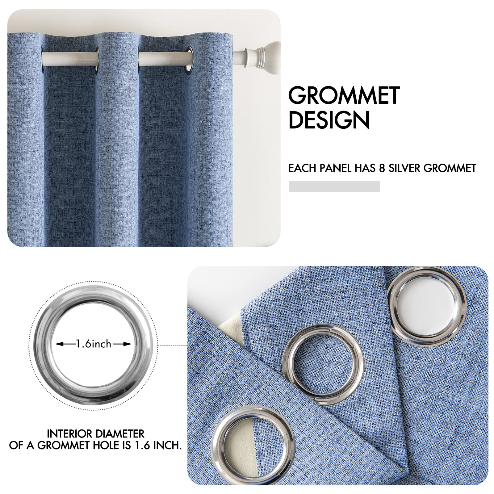 MIULEE Linen Texture Curtains on a bedroom window enhance luxury style and room darkness