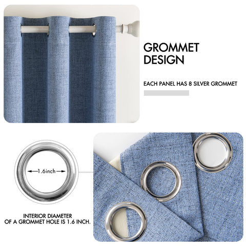 MIULEE Linen Texture Curtains on a bedroom window enhance luxury style and room darkness