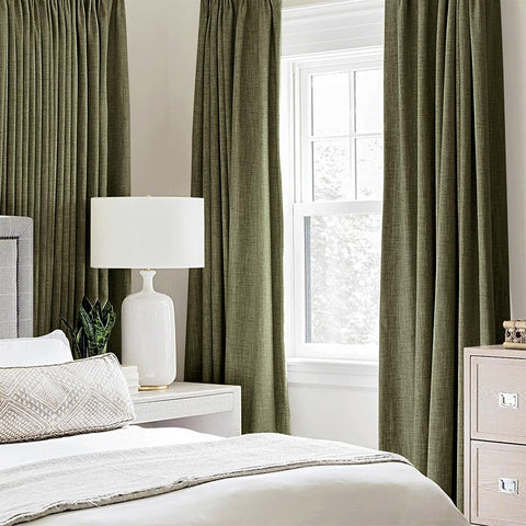MIULEE olive-green curtain room-drape, showcasing strong blackout potential