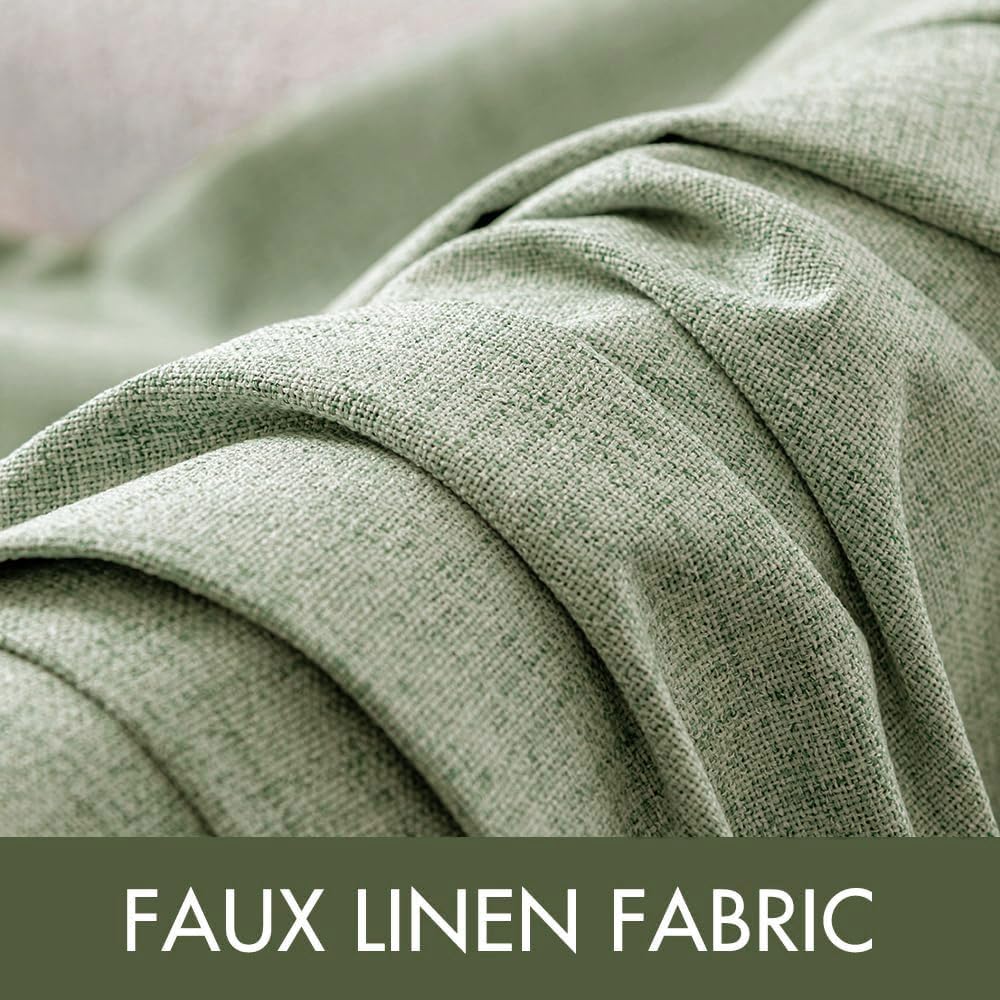 MIULEE blackout-like curtains in sage green help block light