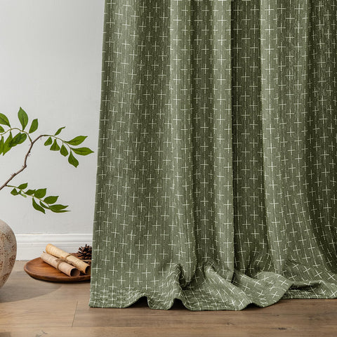 MIULEE olive-green drapes pair well with farmhouse or contemporary decor.