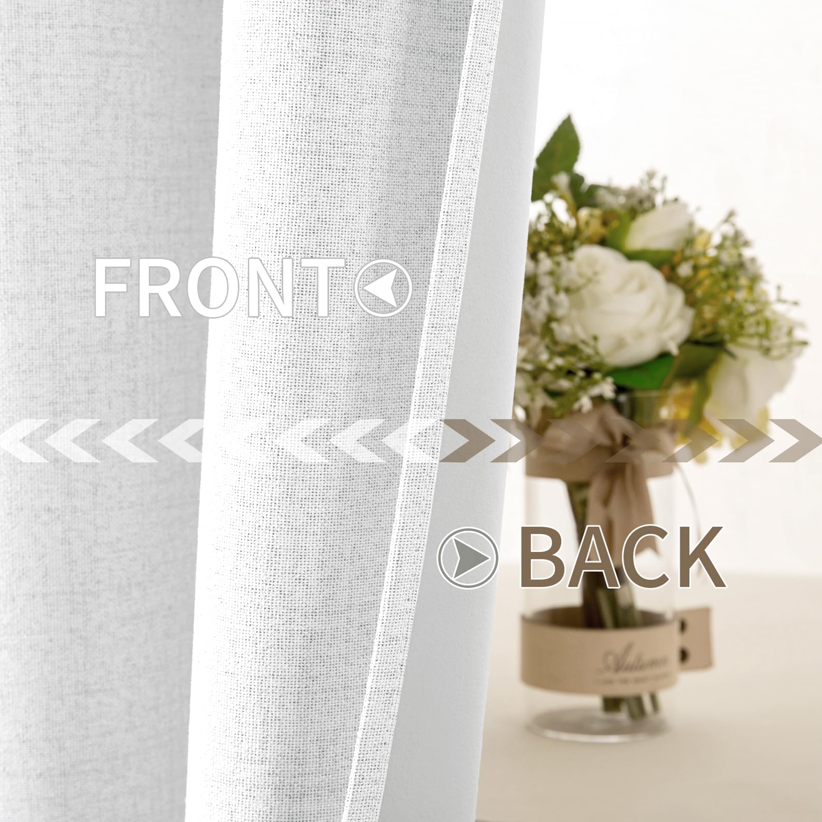 MIULEE living room decor setup featuring white luxurious curtains.