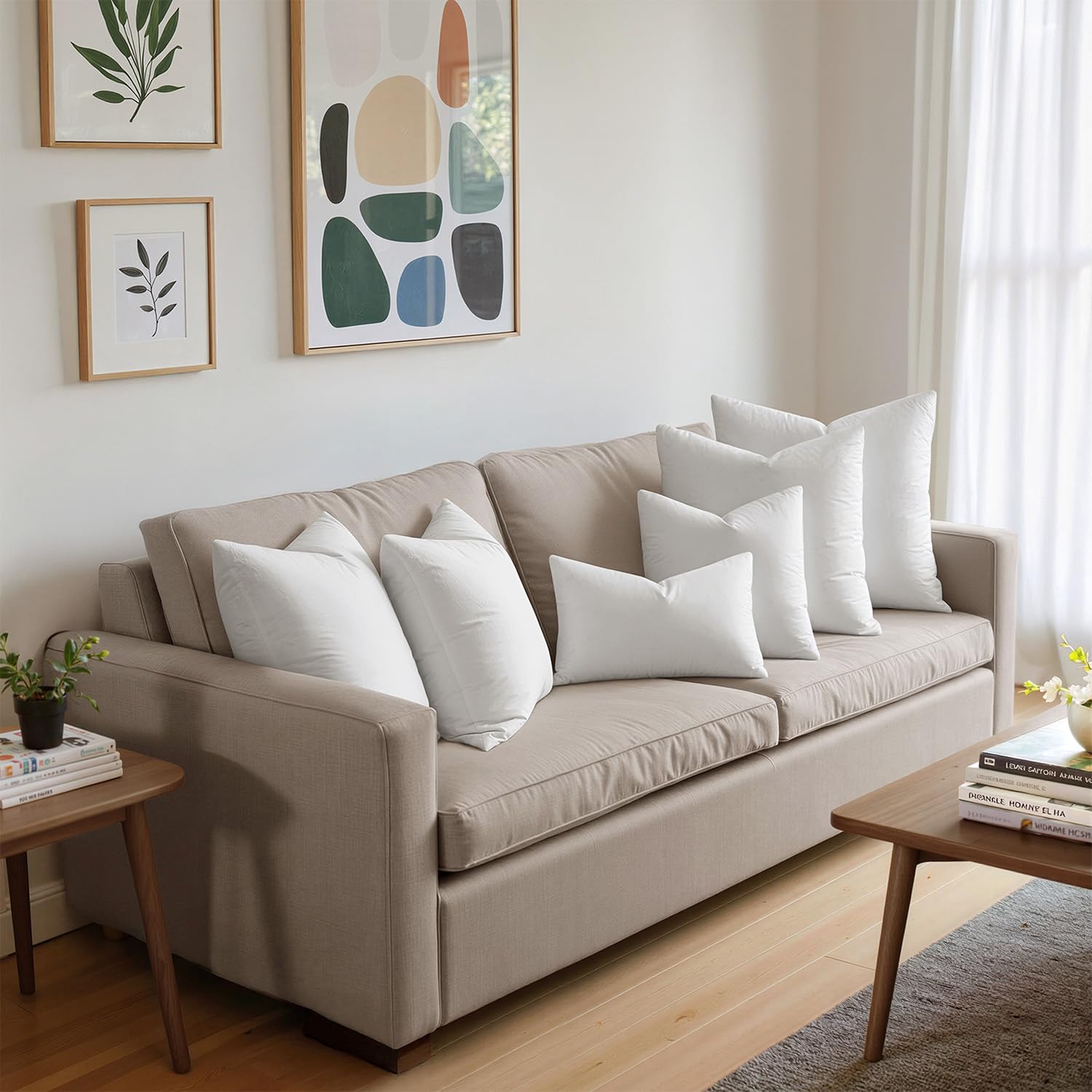 MIULEE living room decor setup with pillows on a sofa.