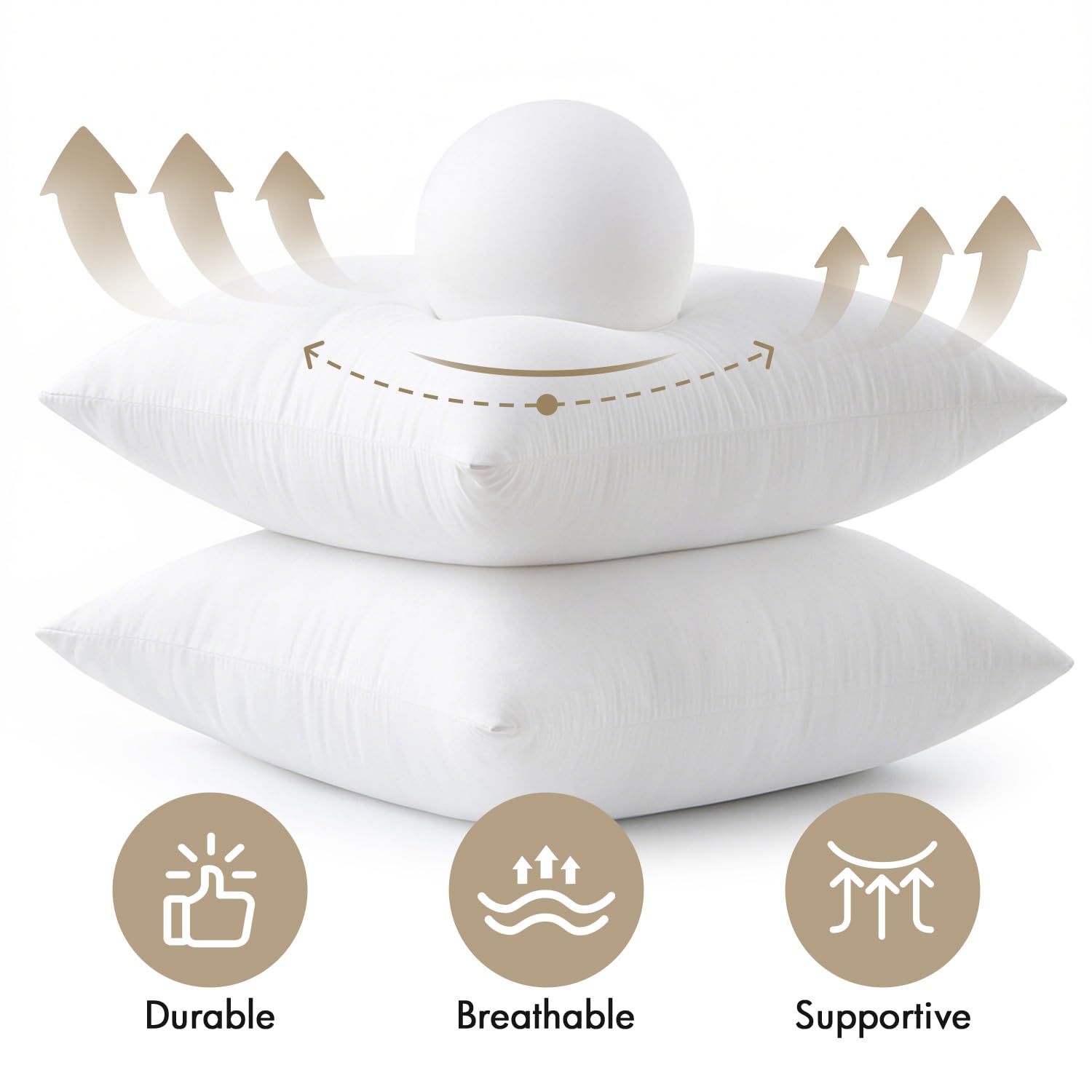 MIULEE machine washable pillow inserts for easy cleaning and freshness.