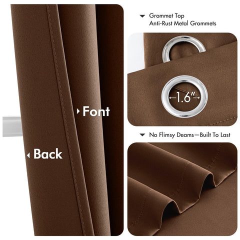 MIULEE mocha brown blackout curtains offer thermal insulation effect