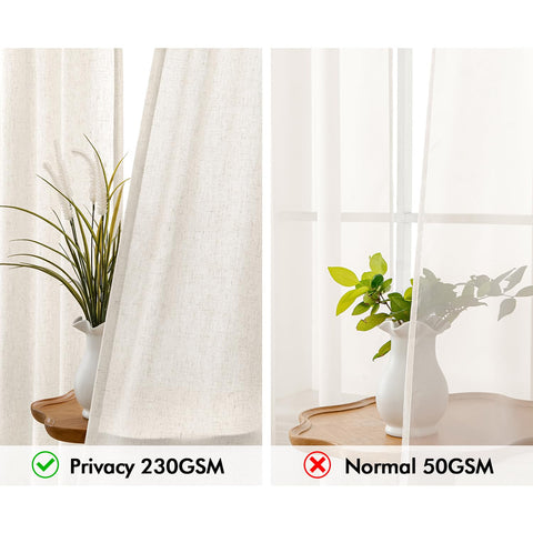 MIULEE natural white curtains in a modern living room create a calm neutral backdrop.