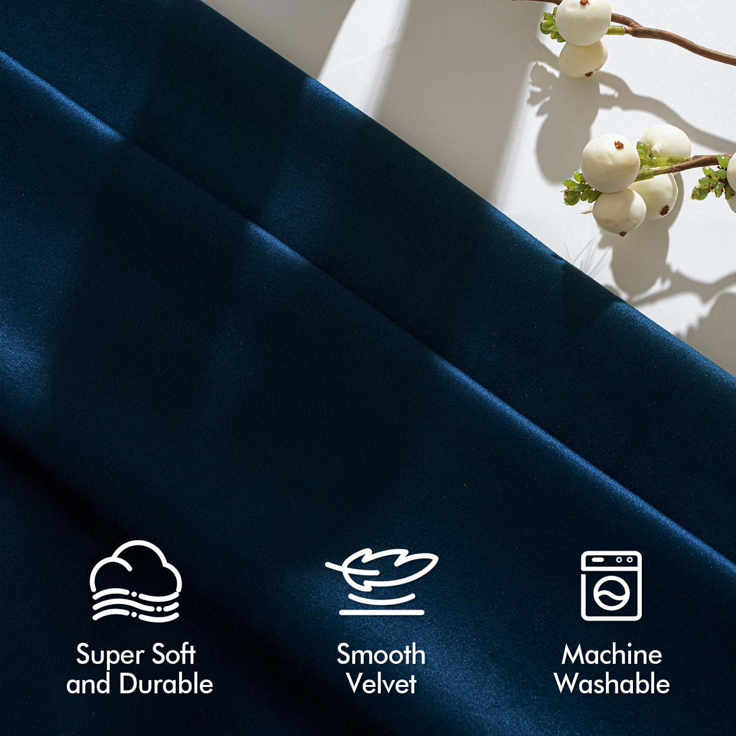 MIULEE Navy Blue Velvet Curtains thermal insulation helps regulate temperature.
