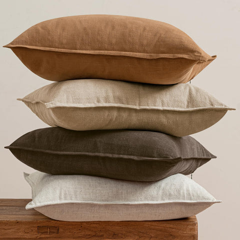 MIULEE neutral brown linen pillow cover indoor decorative setup