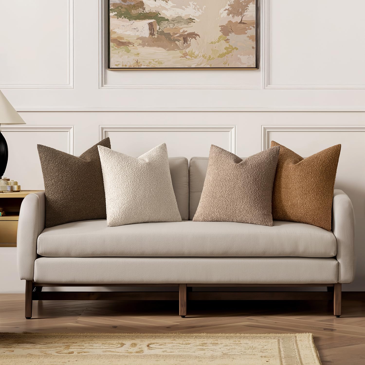 MIULEE neutral brown pillow cover with cozy handfeel for sofa cushions