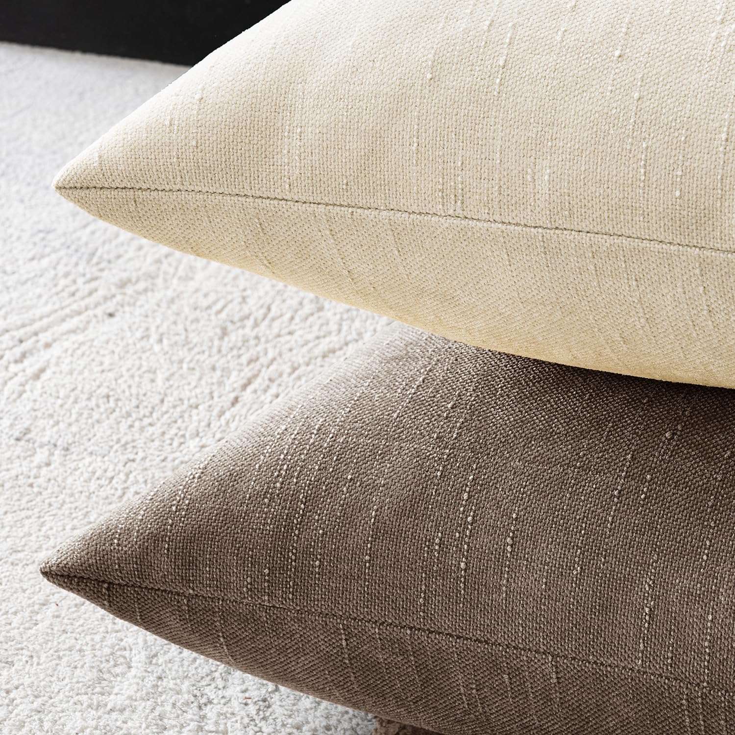 MIULEE neutral taupe grey pillow cover suited to modern and rustic styles
