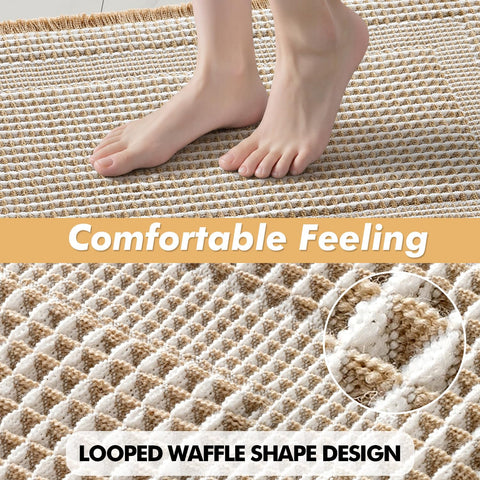 MIULEE non-slip rubber back closeup demonstrates secure grip on smooth floors.