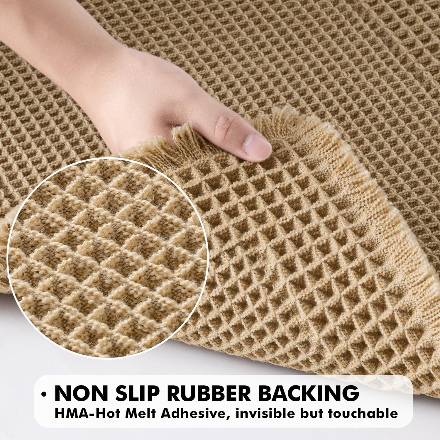 MIULEE non-slip rubber back detail for safe bathroom footing