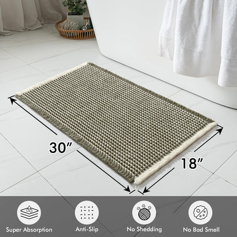 MIULEE non-slip rubber backing provides safer footing on smooth bathroom floors