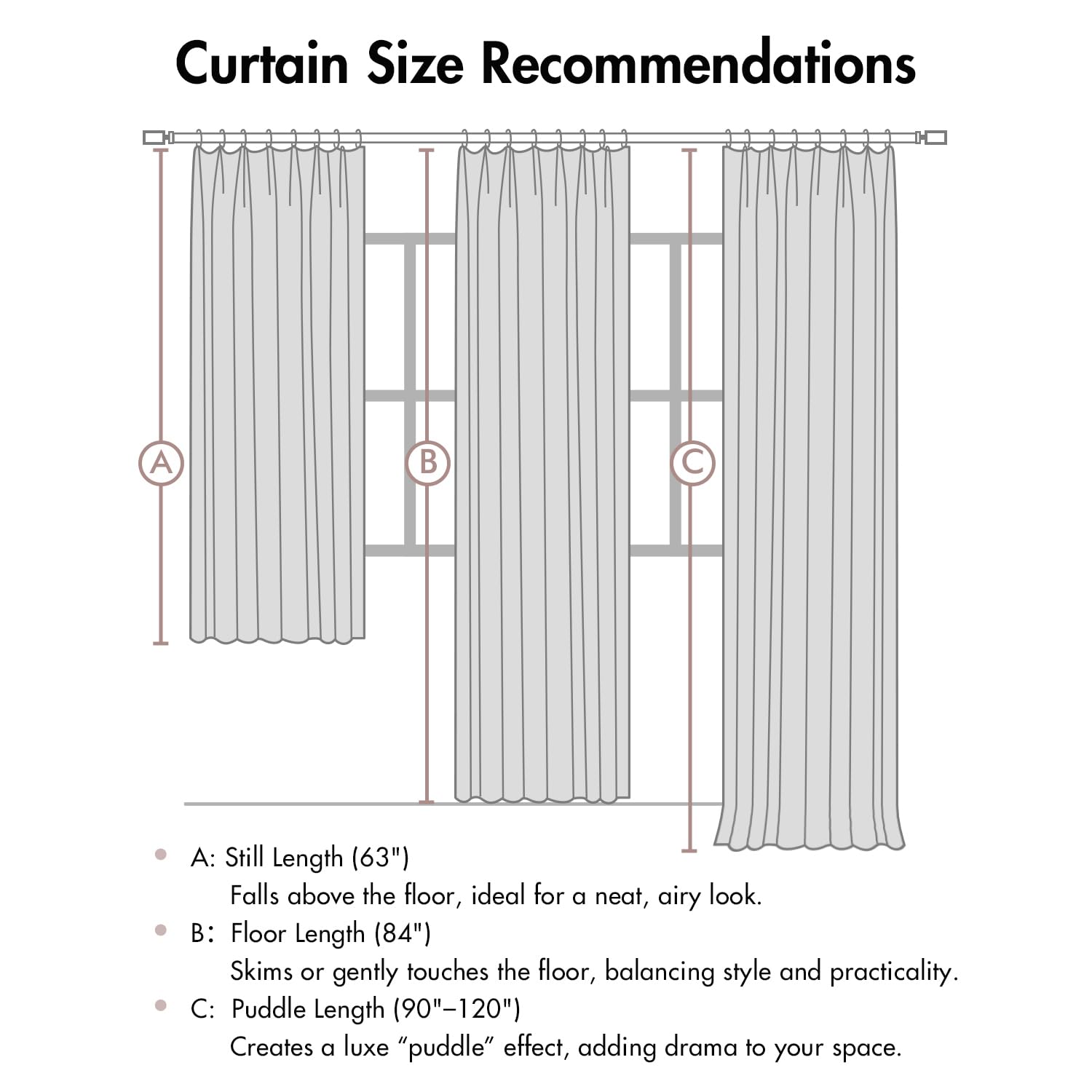 MIULEE four hanging options fit various rod or track setups.